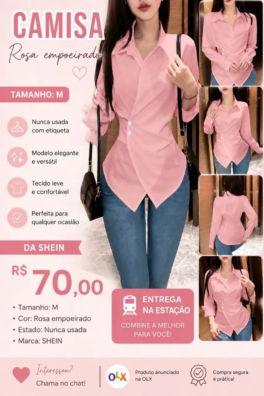 Camisa Feminina Rosa