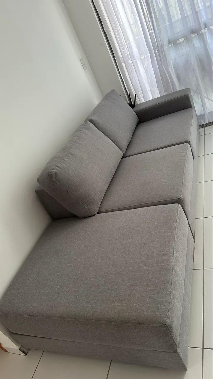 Sofá retrátil linho 2,80m - seminovo - Foto 5