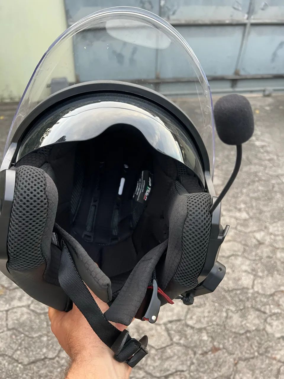 Capacete com óculos interno e intercomunicador  - Foto 2