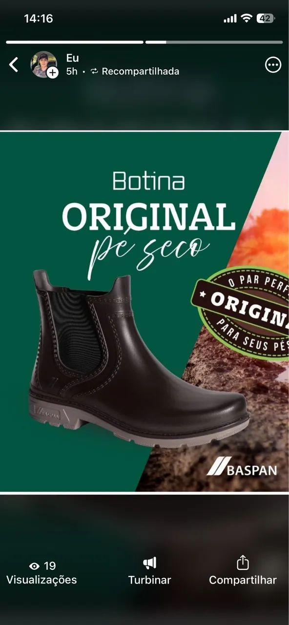 Botina original pé seco Baspan impermeável  - Foto 3