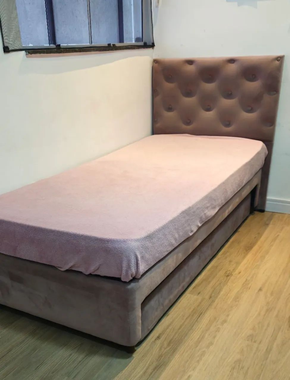 Bicama solteiro com cama auxiliar e cabeceira estofada  - Foto 2