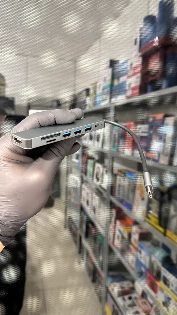 Hub Tipo C  com hdmi 3 USB leitor de cartão 