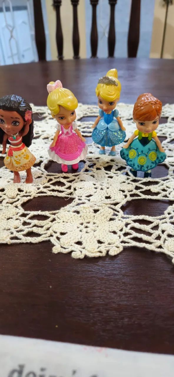 Lote 4 Mini Bonecas Princesas Disney Mattel Original
