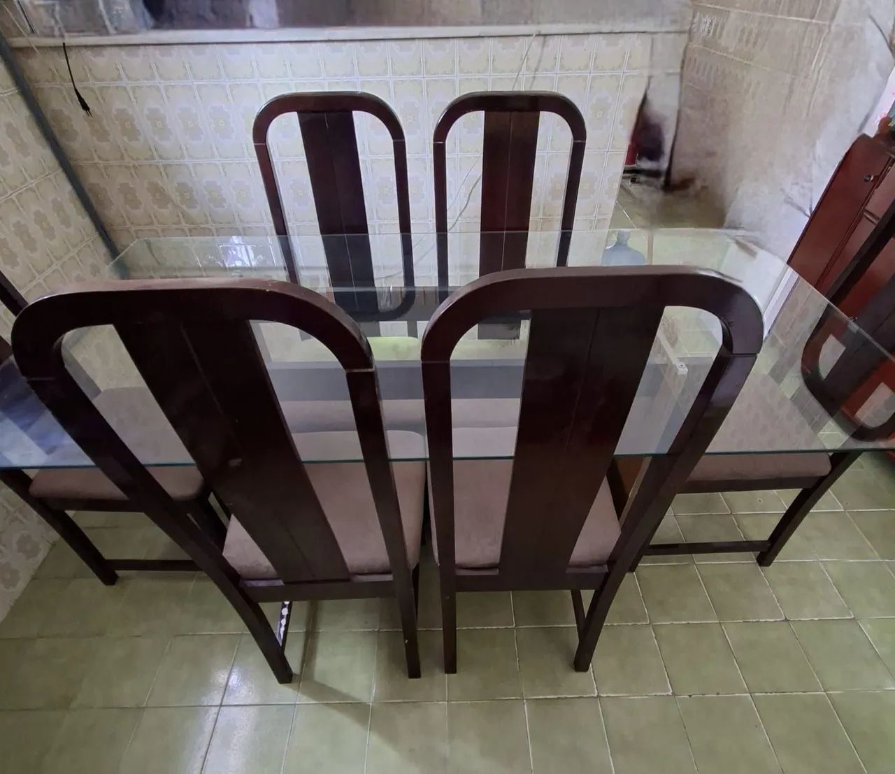 Mesa de vidro com 6 cadeiras 1,70x0,90