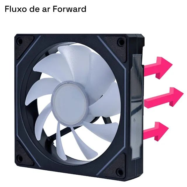 FAN ROUND5 AURORA FORWARD OU REVERSE PWM ARGB 120MM BLACK BOX NOVA! - Foto 2