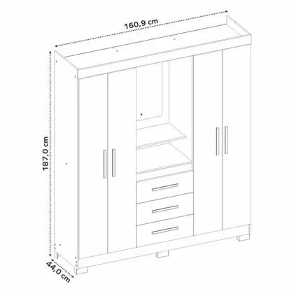 Guarda roupa 4 portas com espelho  - Foto 2