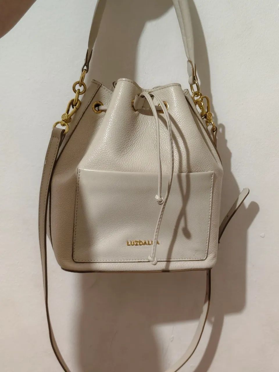 Bolsa bucket de couro luz da lua - Foto 3