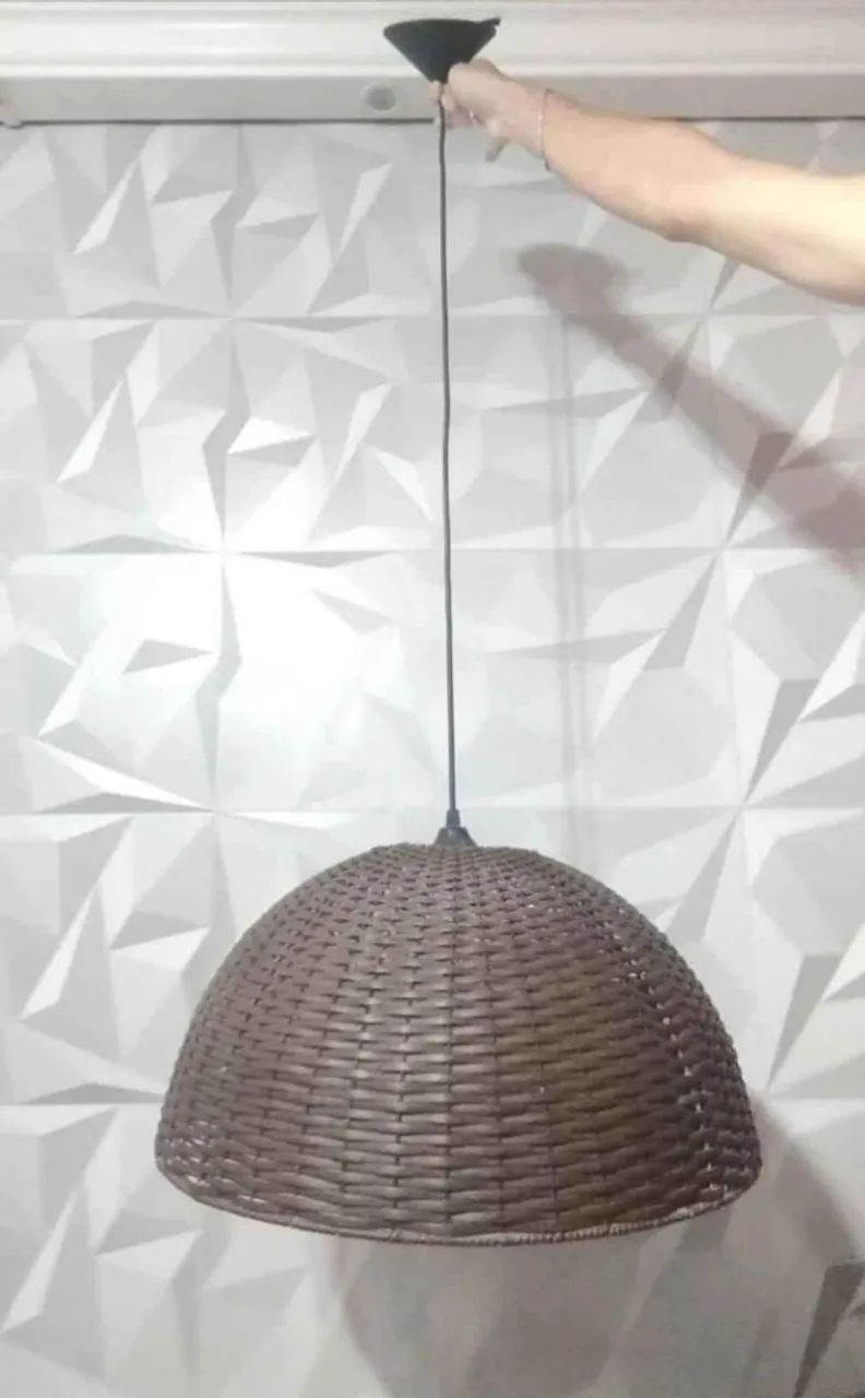 Luminária Pendente Junco Meia Esfera 52cm de diâmetro - Foto 2