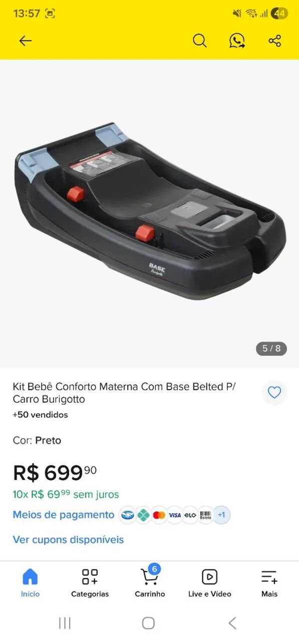 Bebê conforto Burigotto com base isofix - Foto 3