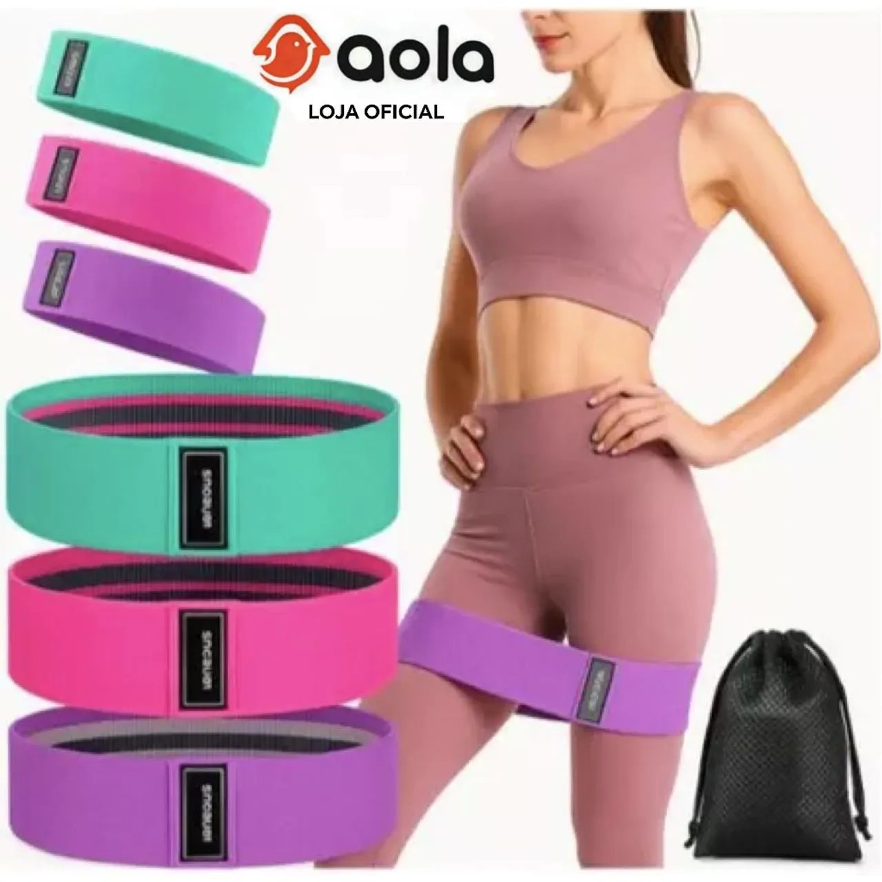 Faixas elásticas treino Yoga 