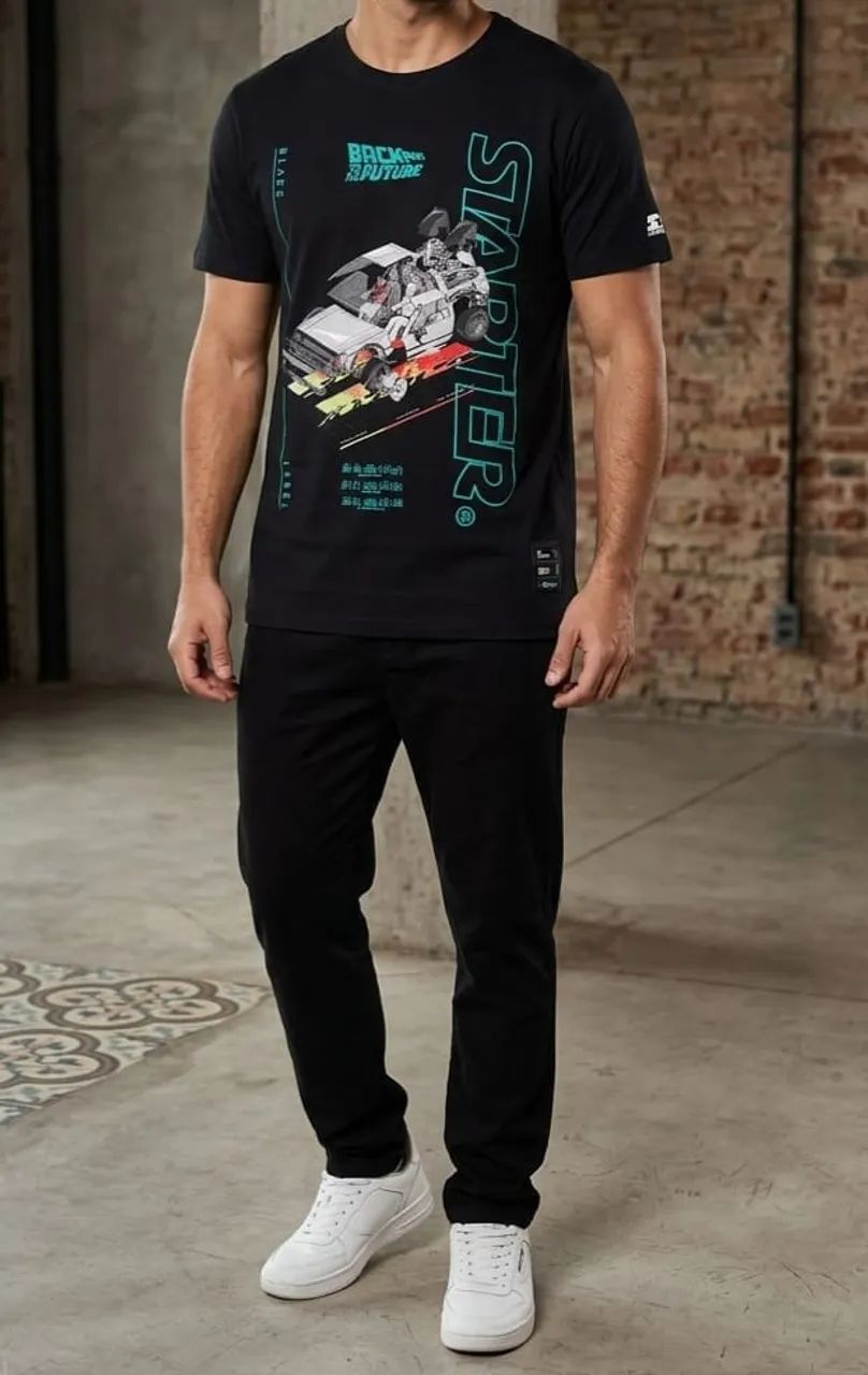 Kit 4 Camisetas Starter Estampadas - Foto 2