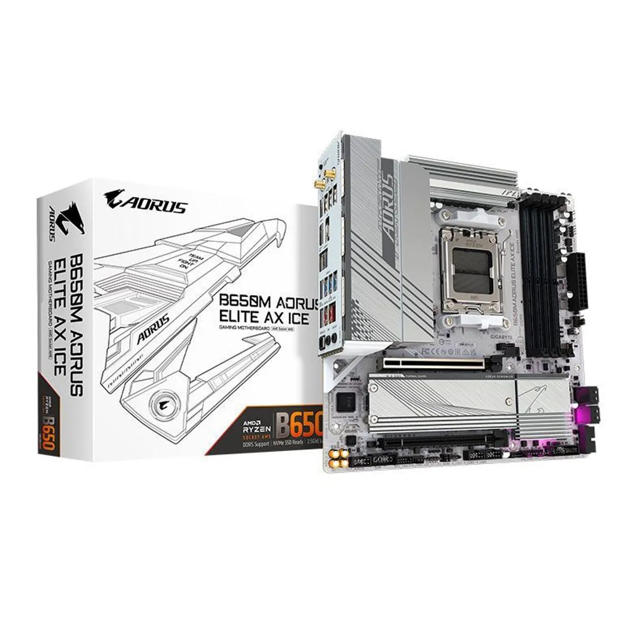 Placa Mae Gigabyte B650M Aorus Elite AX Ice
