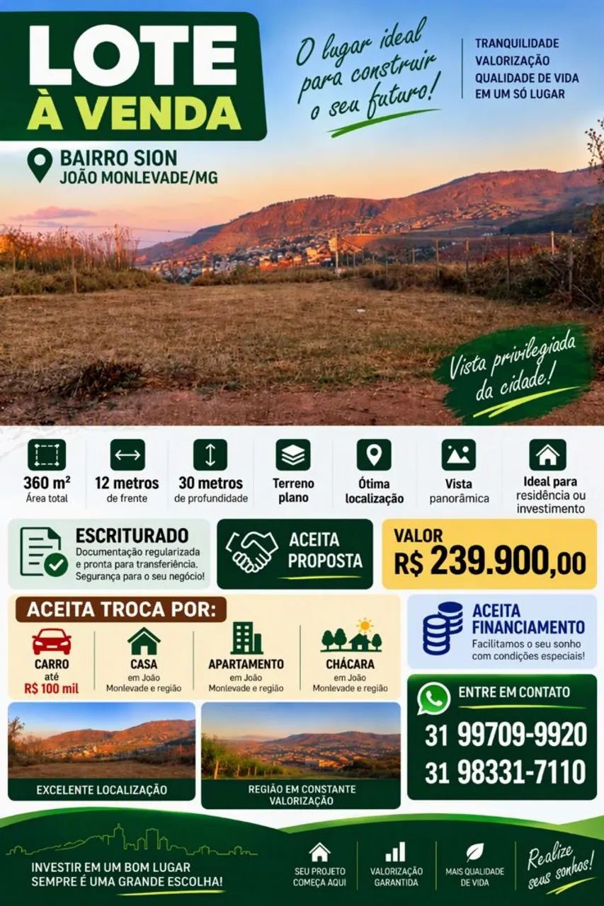Vende-se lote e apartamento