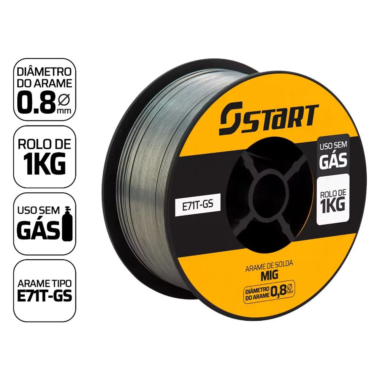 Arame de solda mig sem gás 0.8 1kg