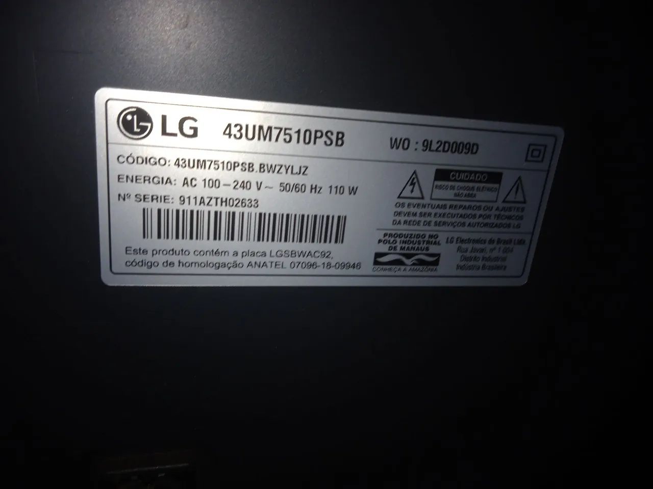 Tv smart LG 43 polegadas com defeito - Foto 2