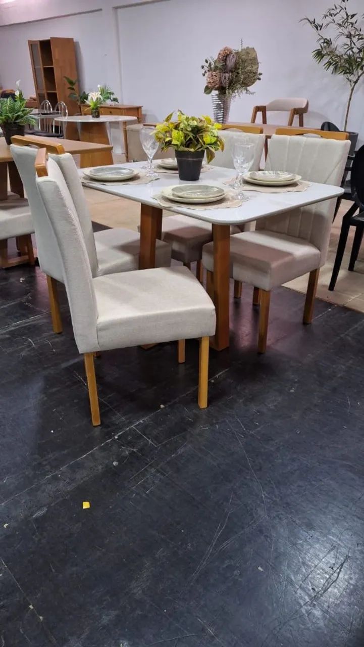 MESA DE JANTAR 120X80 Com 4 Cadeiras 100%Madeira