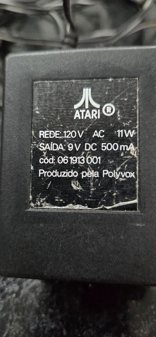 Fonte Original Atari 2600 Polyvox 9V - Original de Época
