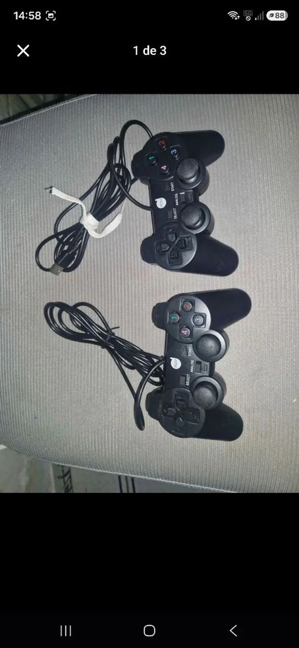 Dois Controles PS2 com entrada USB