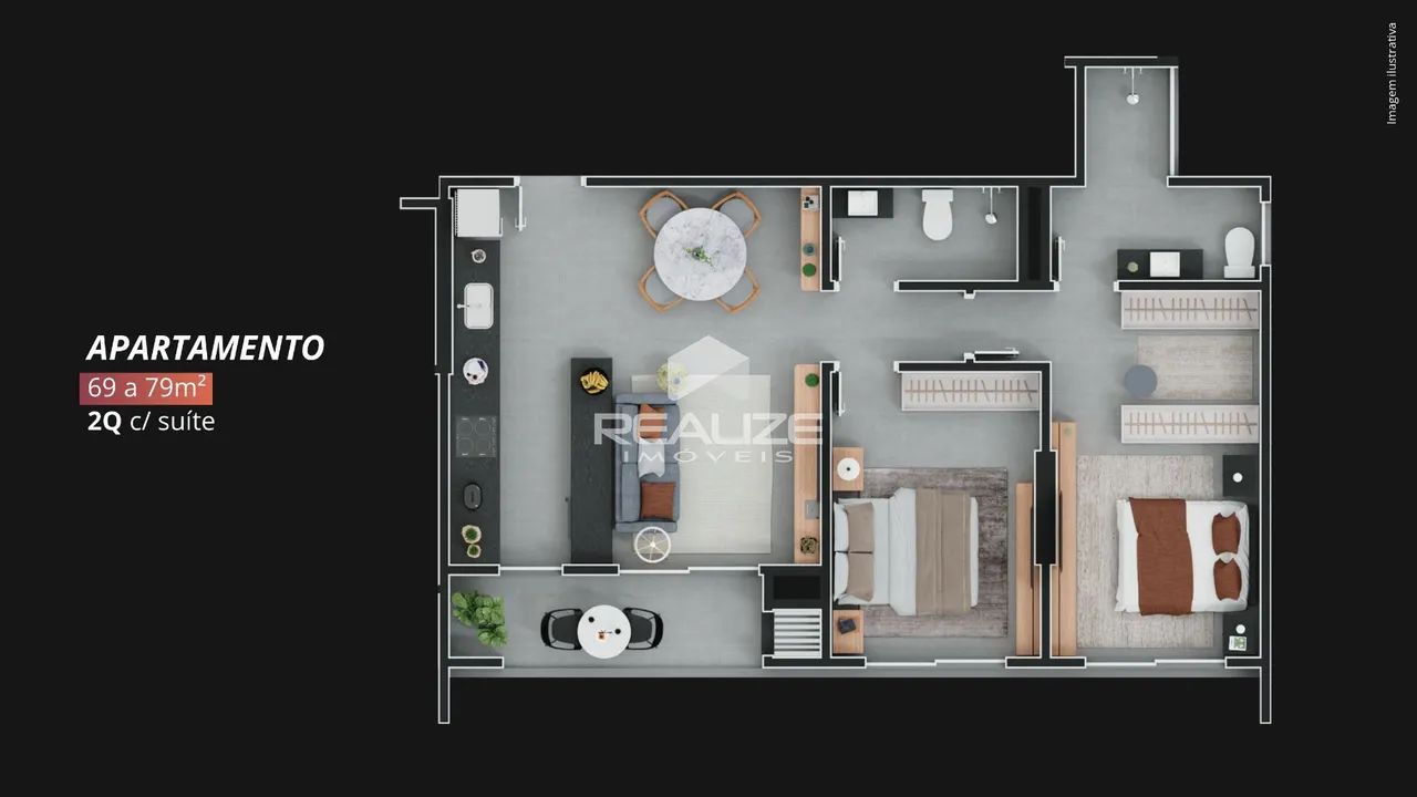 Apartamento à venda no Edifício Liv Sintonia com 2 Quarto (1 Suite). - Foto 2