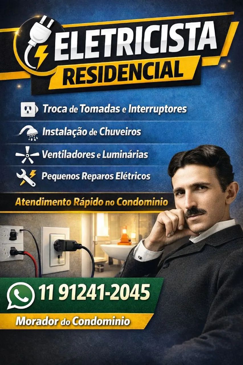Eletricista residencial, marido de aluguel.