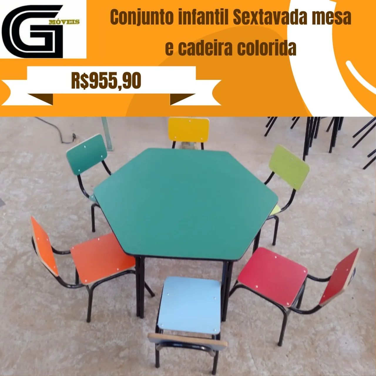Mesa e cadeiras infantil para creche, escolas  - Foto 4