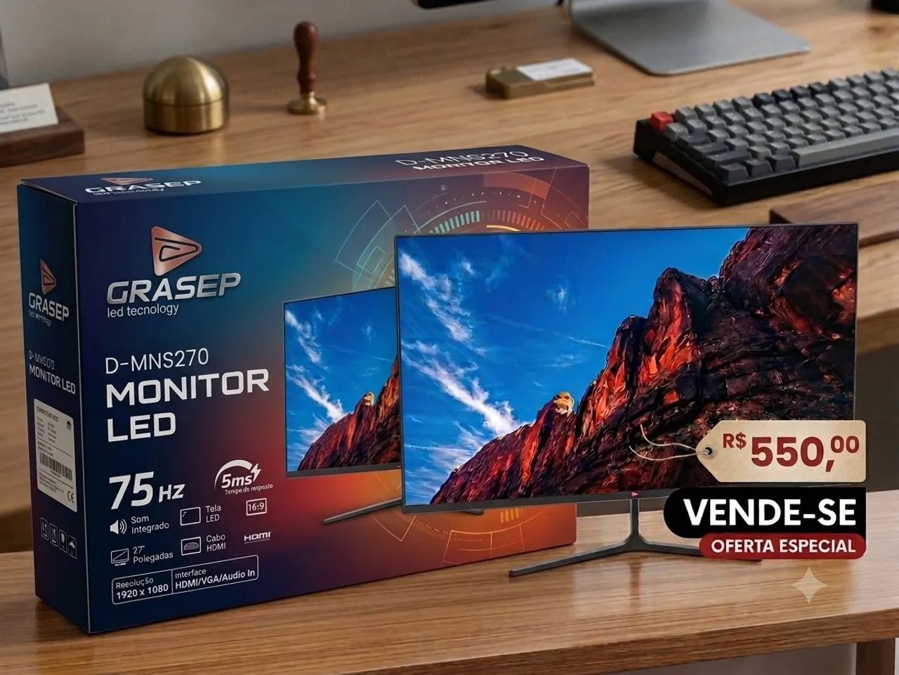 Vendo monitor 27 polegadas (tem caixa e fonte)