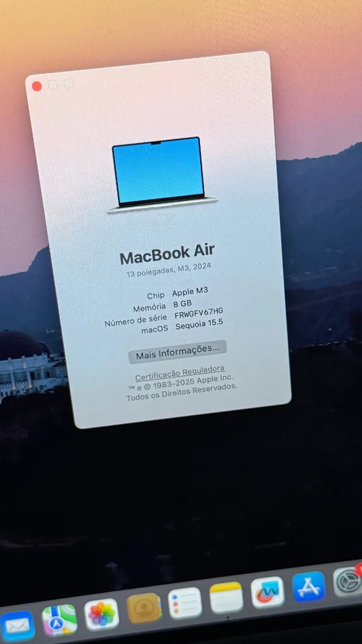 MacBook Air 13' 2024 M3 8GB RAM SSD 256G Cor Midnight - Impecável  - Foto 4