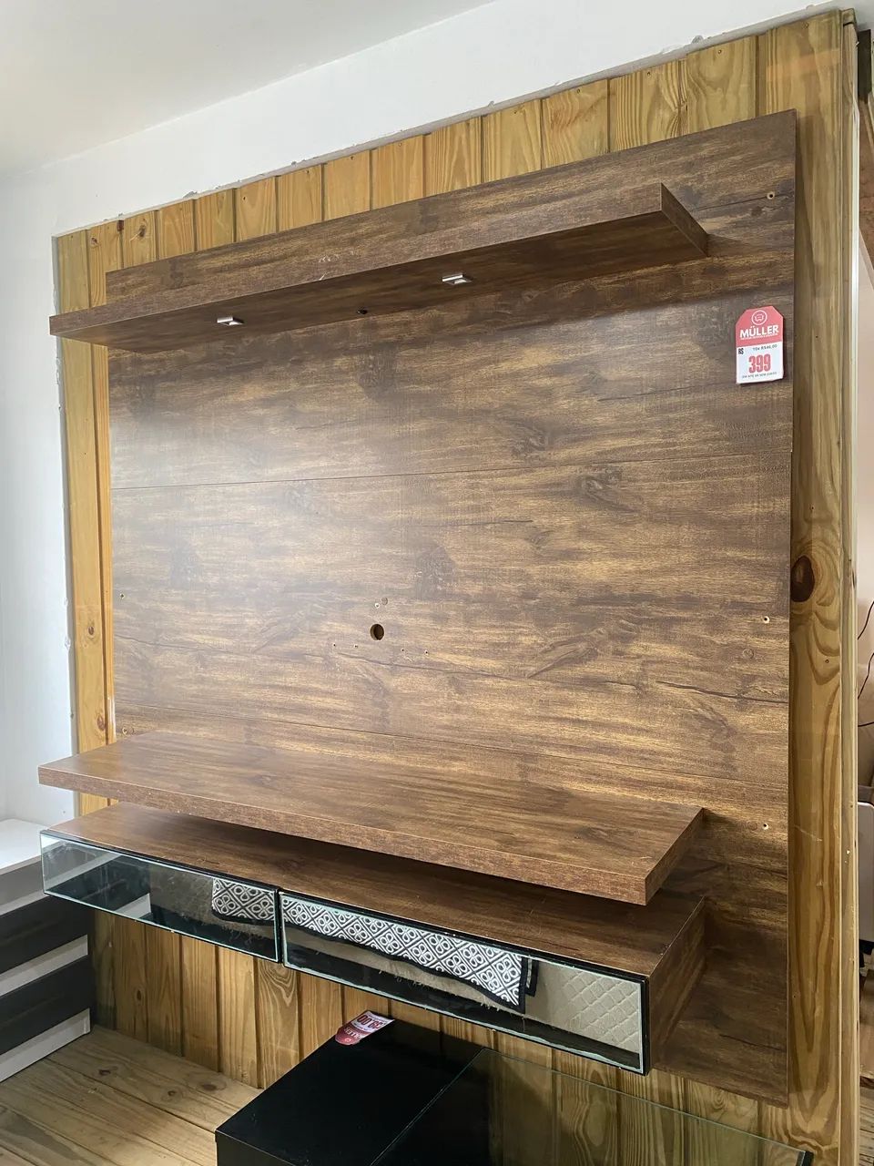 Painel para tv com gavetas 