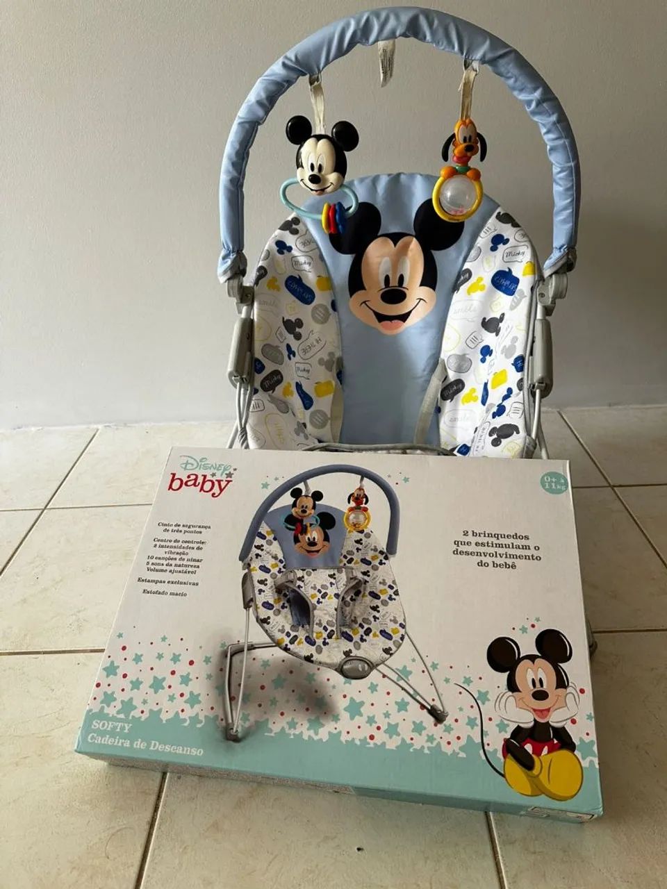 Cadeira De Descanso 0-11Kg do Mickey Multikids na Caixa