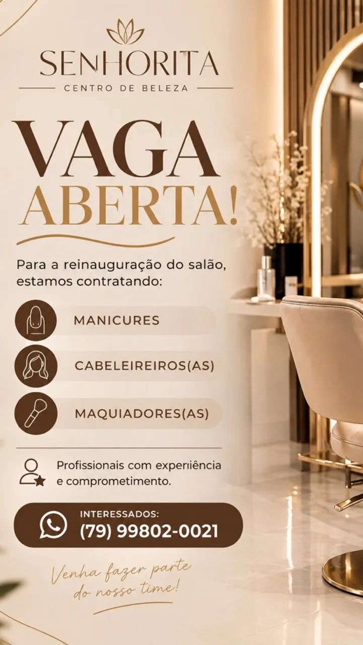 Vagas para salão 