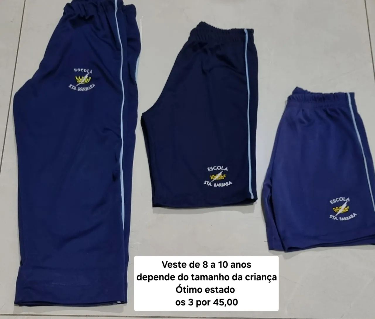 Uniforme Calça e Bermuda Colégio Santa Bárbara 