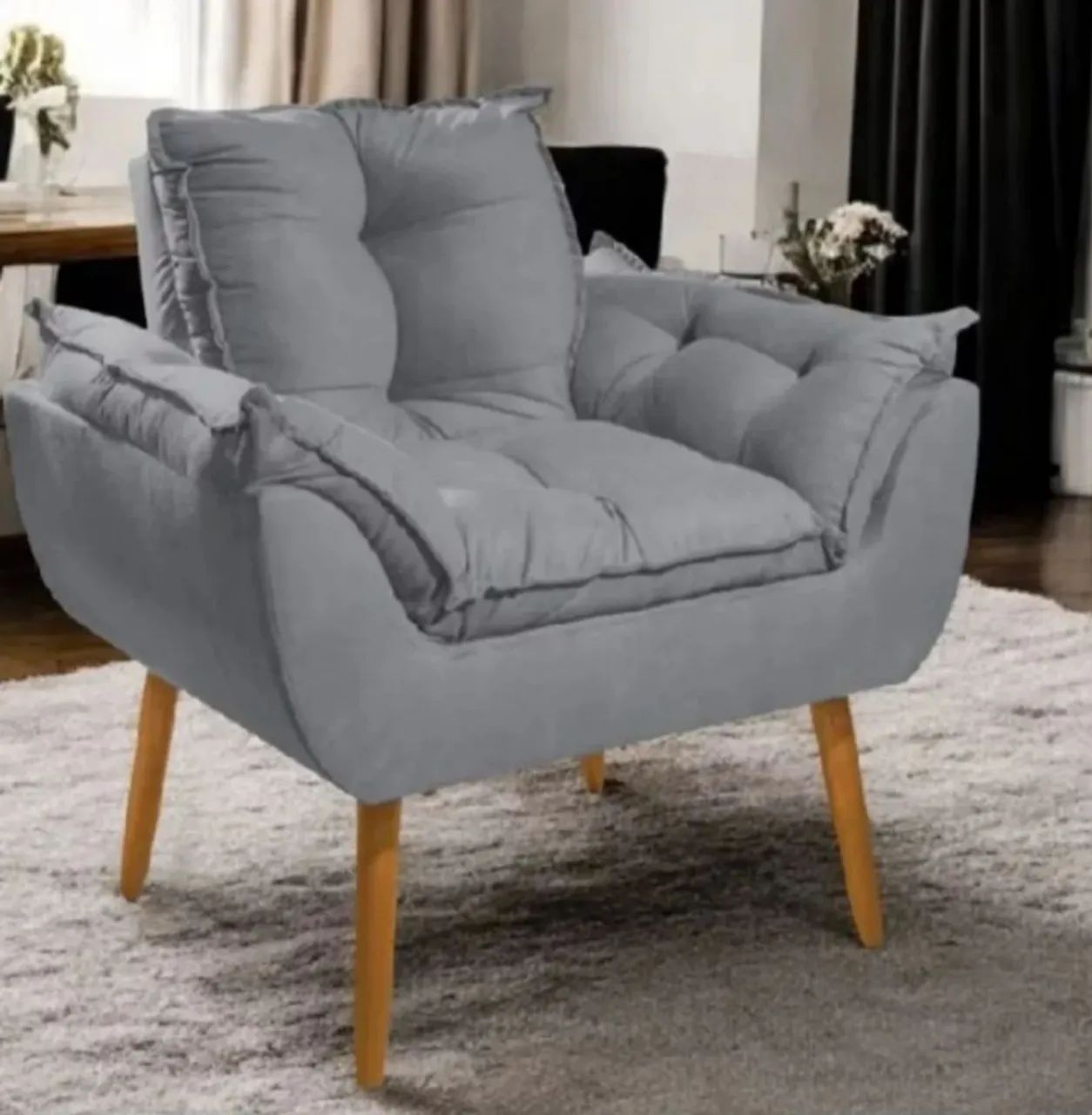 2 POLTRONAS CINZA NOVA NA CX.