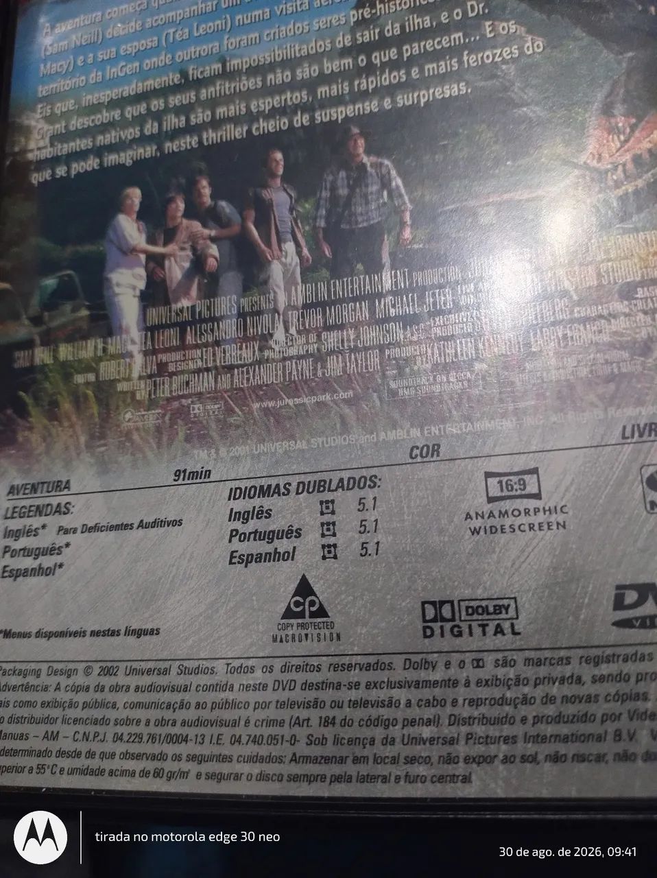 Jurassic park 3 sem arranhão nenhum dvd - Foto 4
