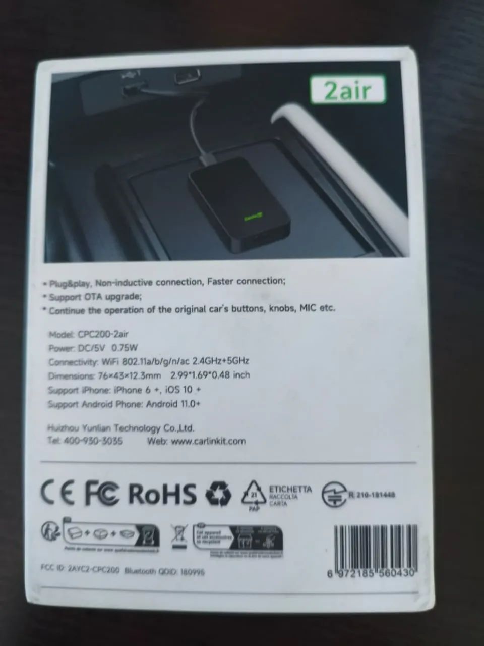 Adaptador Carlinkit 5:0 Apple carplay e Android auto Sem fio  - Foto 2