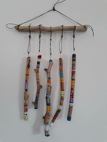 Arte em madeira.Decoracao, tipo sino dos ventos - Foto 2