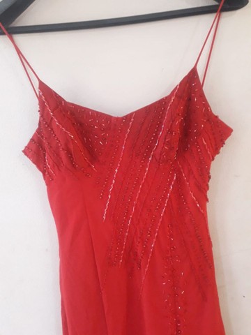 Vestido de Festa  - Vermelho bordado
