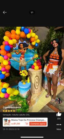 Fantasia Princesa Moana Adulto Disney