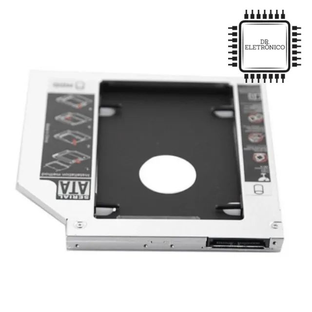 Adaptador Caddy Dvd Para Segundo HD Ou Ssd 2.5 Sata 12.7mm