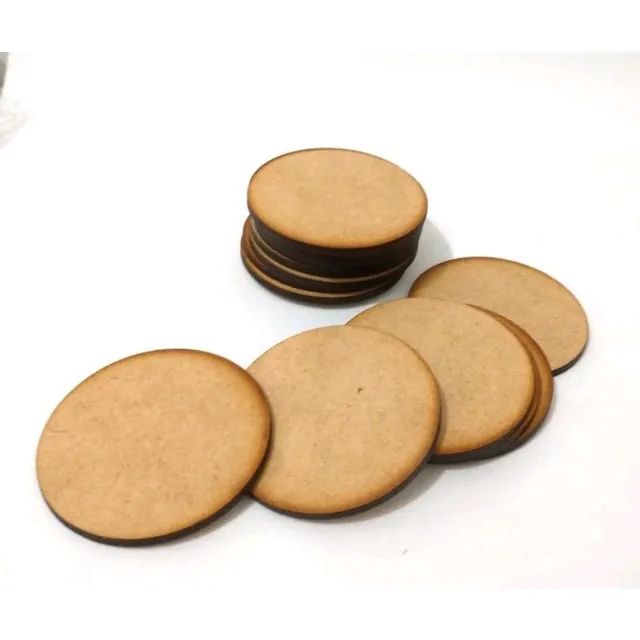 Bolacha MDF 6cm diâmetro 15 unidades 