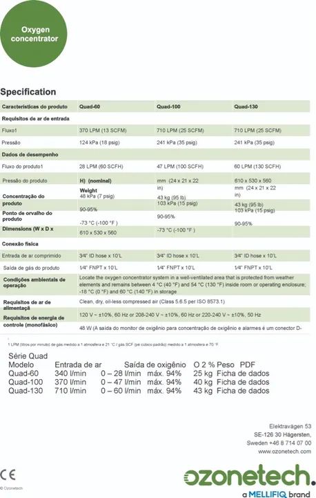 Gerador de Ozônio Mellifiq - Série Quádrupla | Alta Vazão | Aplicação Médica e Ambiental - Foto 3