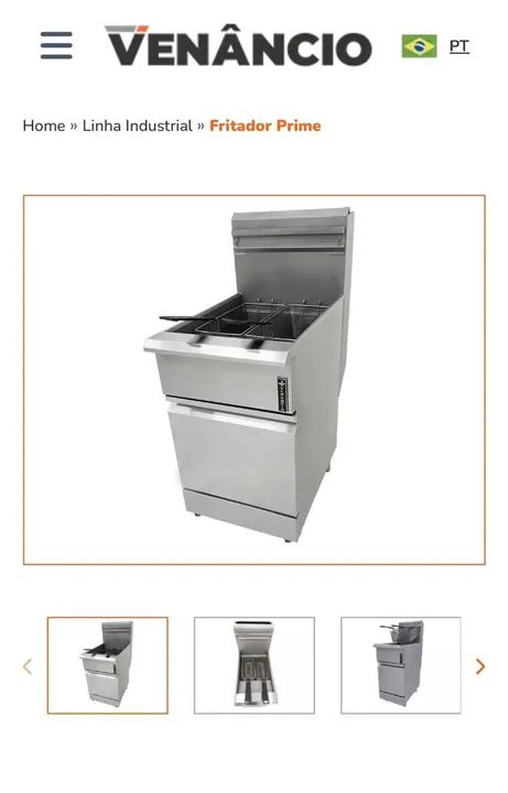 Fritador industrial linha prime em inox - 20 litros óleo - marca venâncio - Foto 2