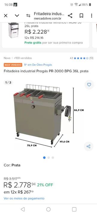 Vendo tacho ou fritadeira a gás  - Foto 2