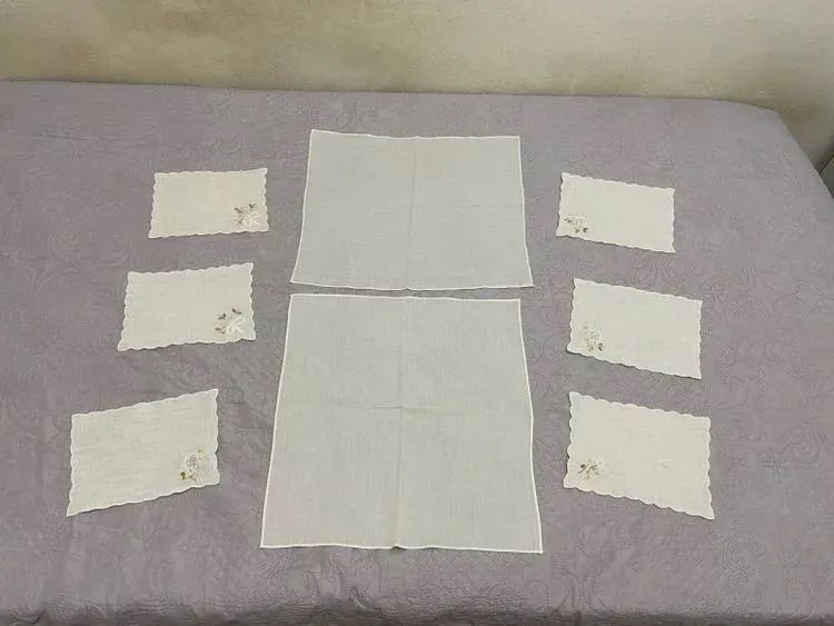 Kit jogo americano off white bordado - Foto 2