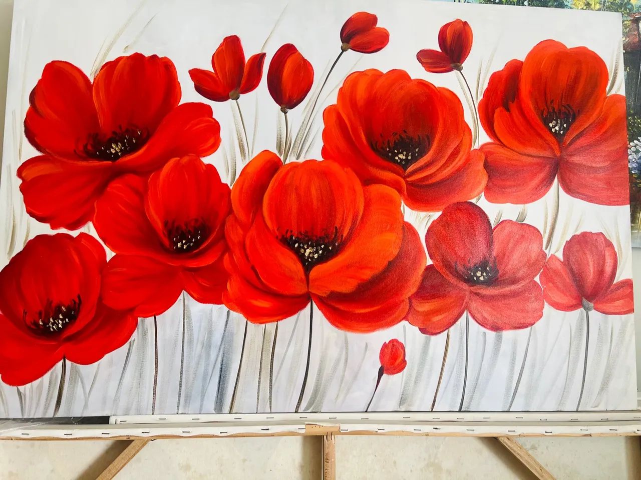 Quadro papoulas vermelhas  produtos novos disponíveis de 899,00 por 