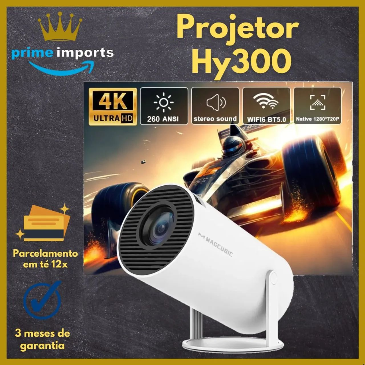 Projetor Hy300 4K Ultra