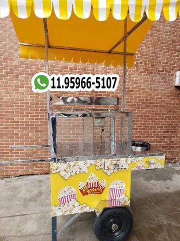 carrinho de pipoca amarelo 