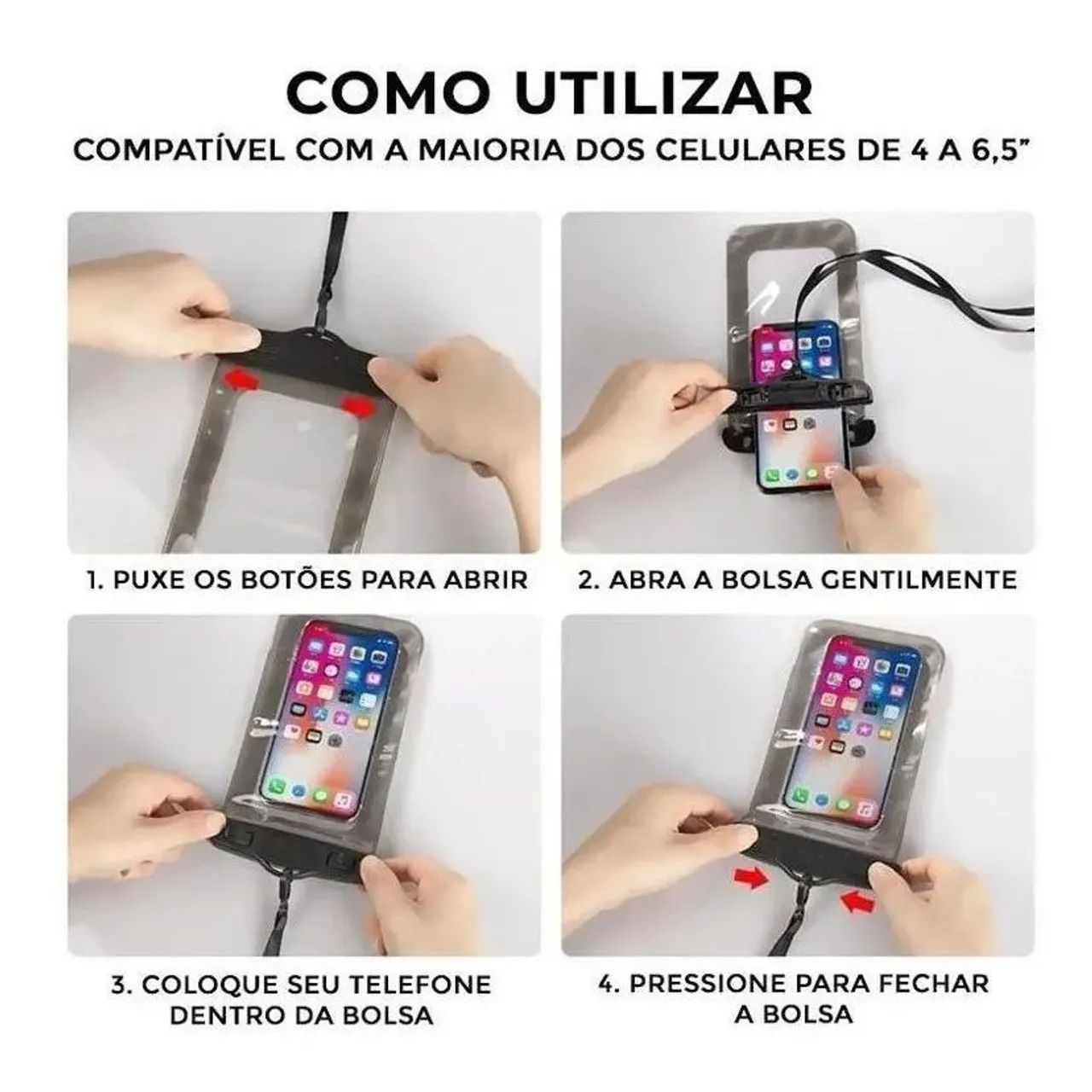 Capa bolsa à prova d'água impermeável para celular  - Foto 2