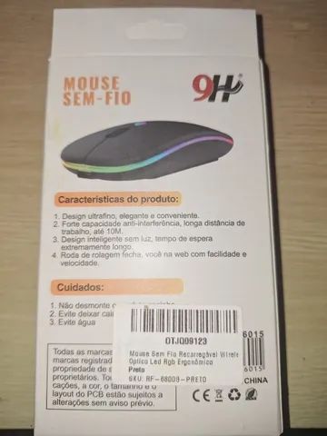Mouse Sem Fio Óptico 1200dpi Usb Wireless 2.4ghz Recarregável - Foto 2