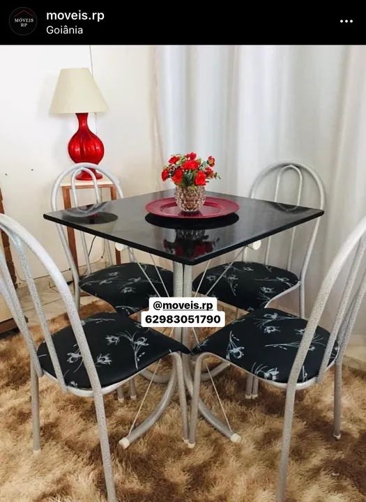 Jogo de Mesa de Jantar 4 Cadeiras - Foto 4