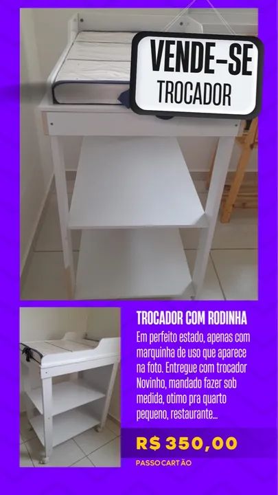 Trocador de bebê com rodinhas - Foto 2
